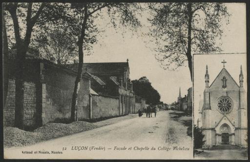 L'institution Richelieu : l'entrée du collège sur la route des Sables d'Olonne (vue 1), la cour d'honneur (vue 2), la nef de la chapelle (vues 7-8), vues aériennes (vues 10-11) / Michel Le Collen phot. (vues 9-10).